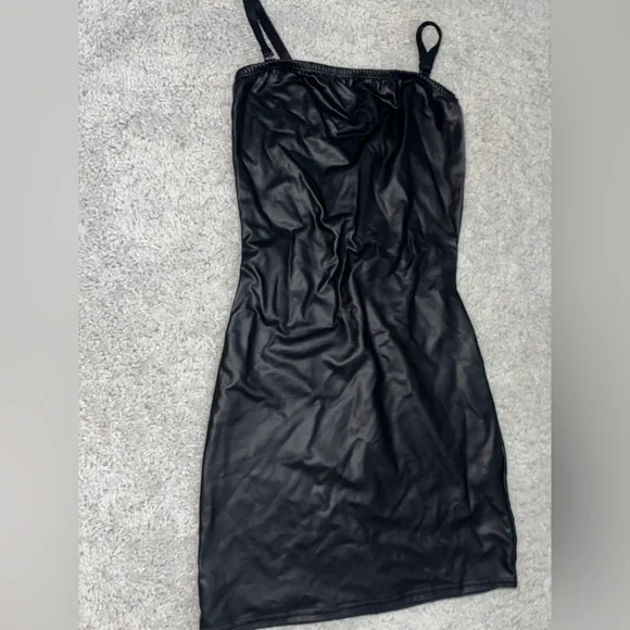 Spirit | Dresses | Spirit Halloween Black Faux Leather Bodycon Dress |  Poshmark